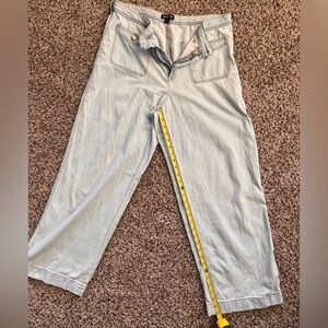 Nautica Jeans Womens‎ 14 Light Wash Wide Leg High Rise Utility Denim Pants
